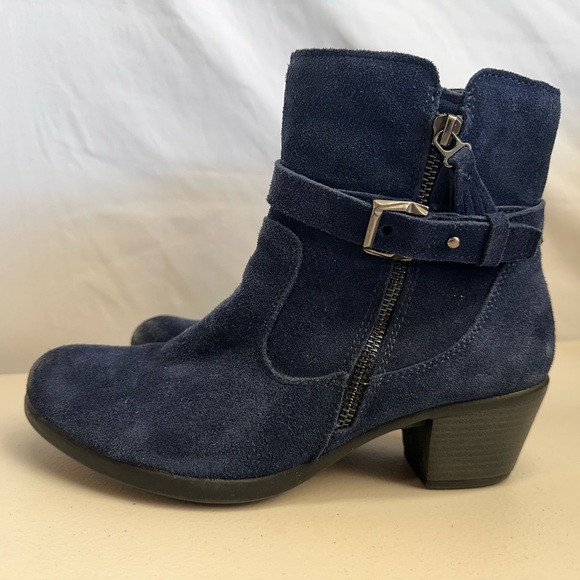 Earth Origins Navy Leather Suede Ankle Boots Blue | Size 9.5M - Picture 4 of 7